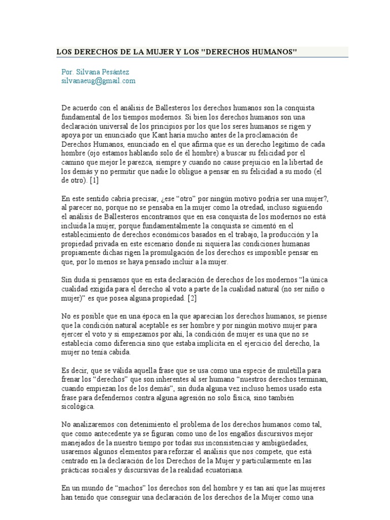 Derechos de la Mujer y Derechos Humanos | PDF
