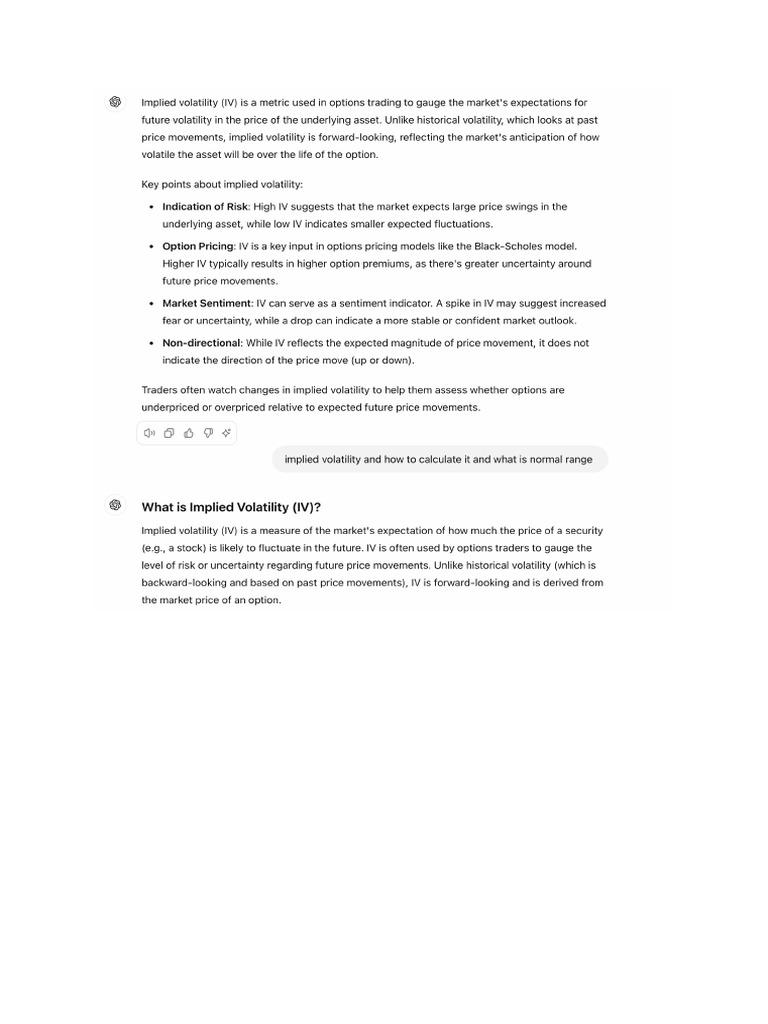 Implied Volatility | PDF