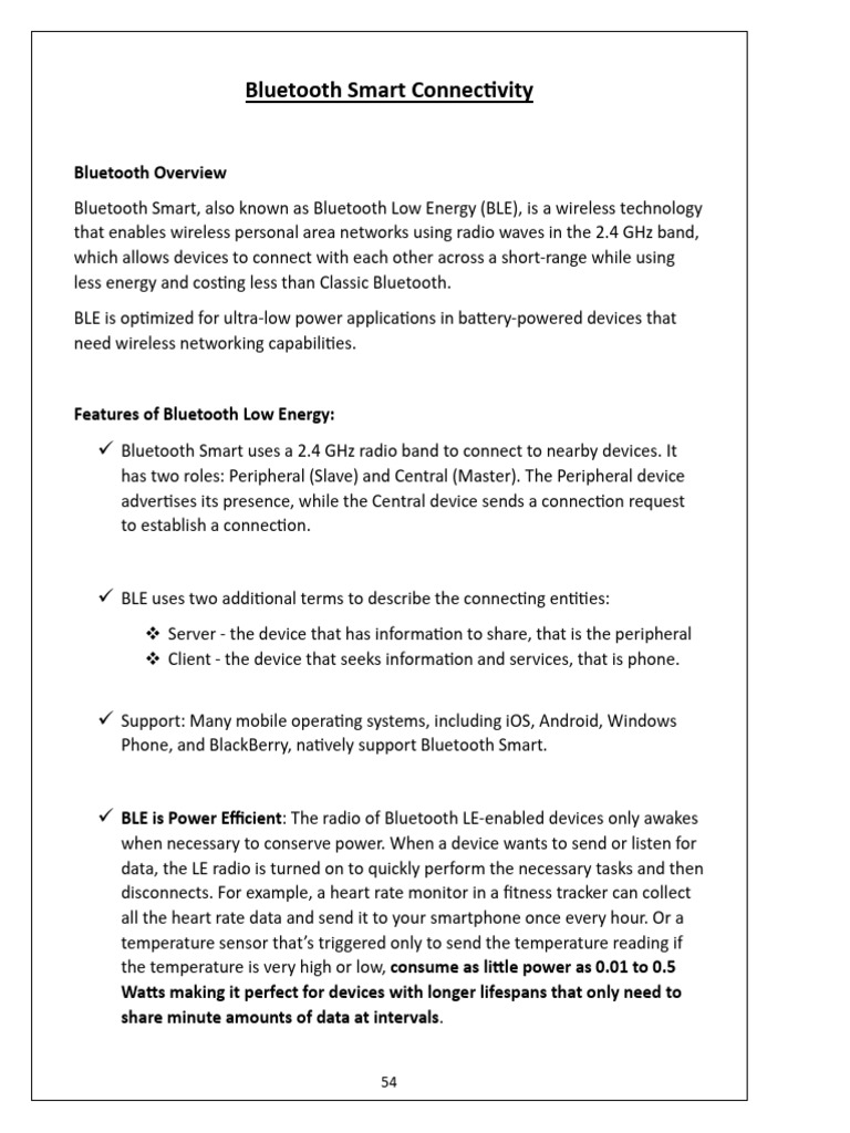 Bluetooth low energy | PDF | Bluetooth | Telecommunications