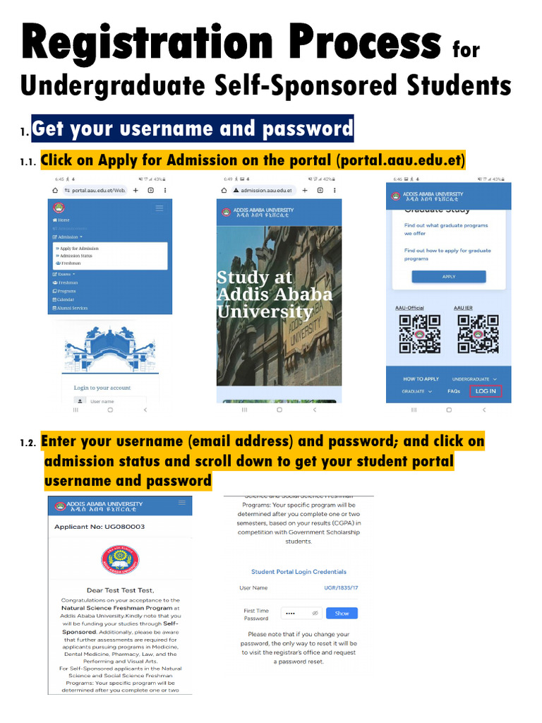 AAU Portal Registration Guide | PDF
