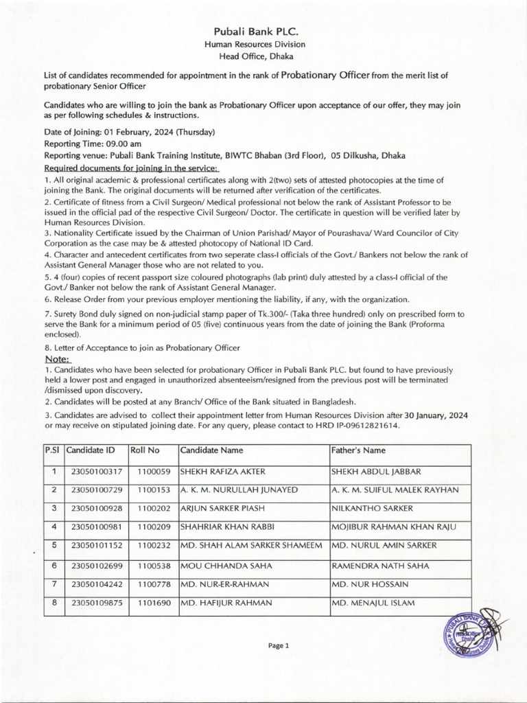 Probationary Officer | PDF