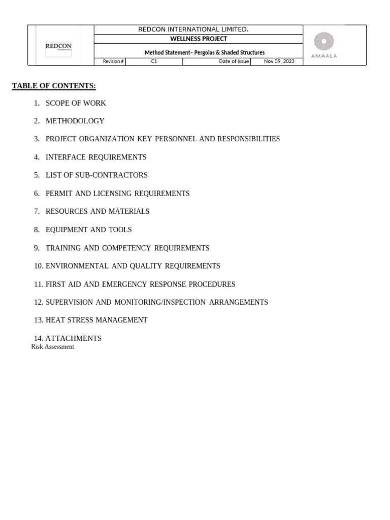 Pergola Construction Method Statement | PDF | Beam (Structure ...