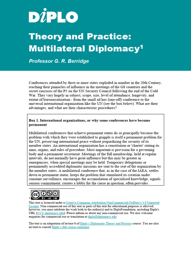 Multilateral Diplomacy Insights | PDF | United Nations | International ...
