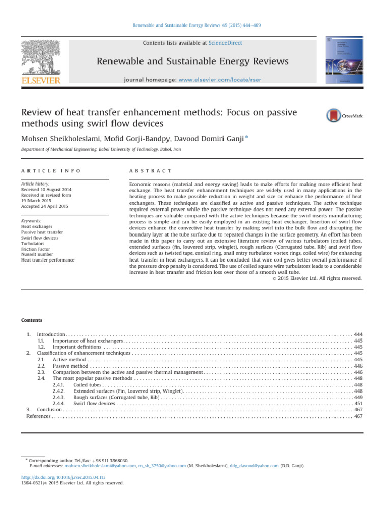 Review of Heat Transfer Enhancement Meth | PDF | Heat Transfer ...