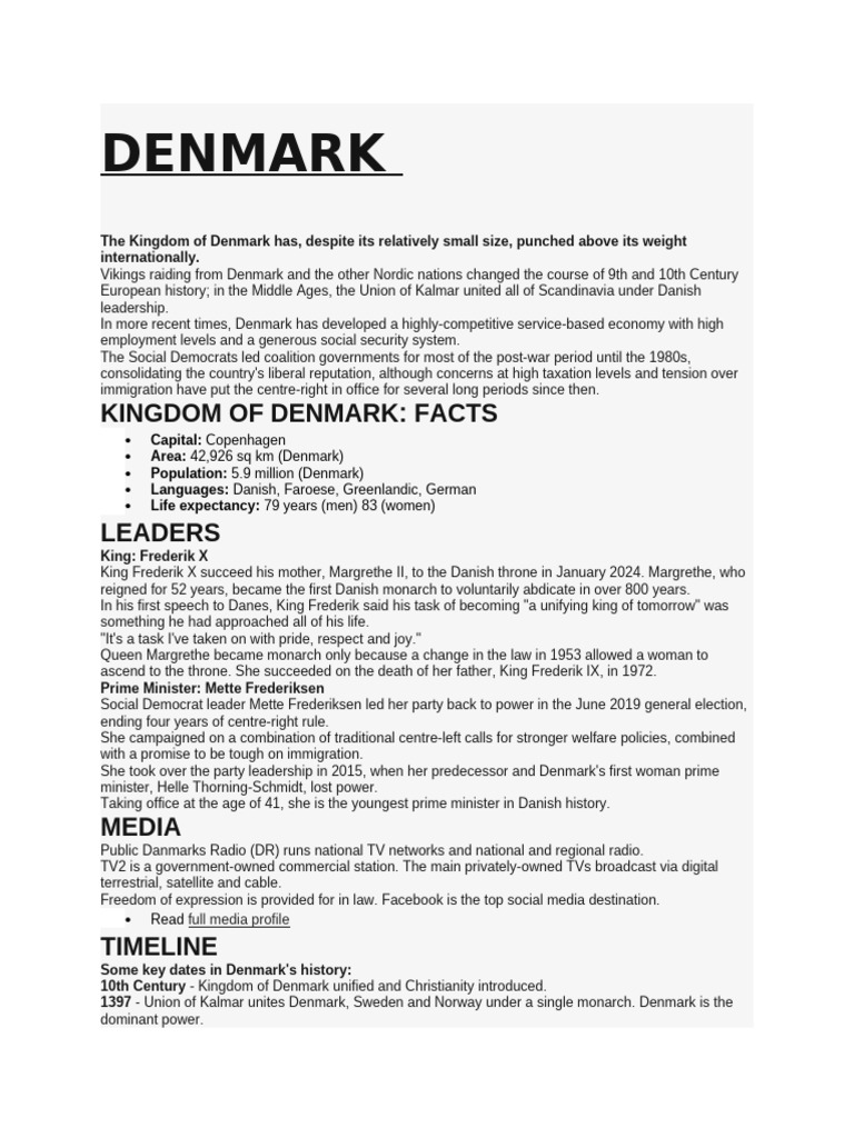 DENMARK | PDF | Denmark | Greenland