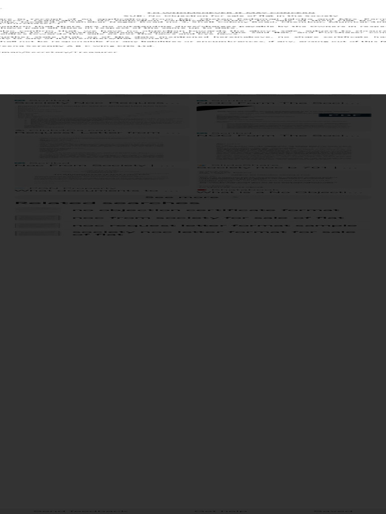 Format of Society Noc For Sale Look Like - Google Search | PDF