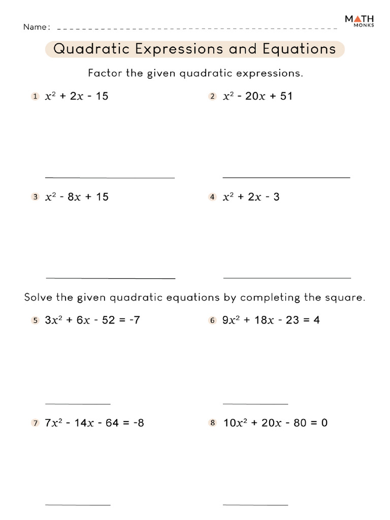 G8 - Quadratic Expression 1 | PDF