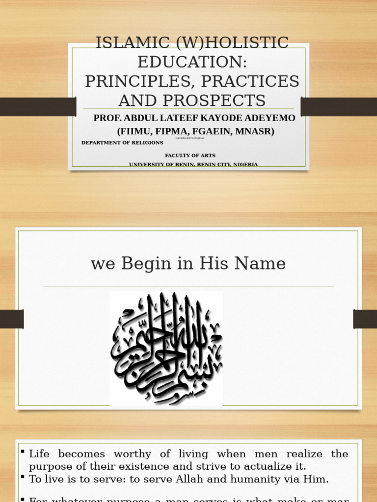 Islamic Wholistic Education | PDF | God In Islam | Tawhid