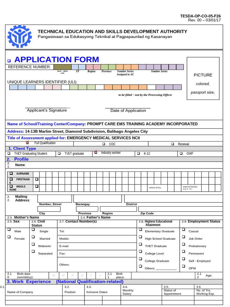 Application Form Word | PDF