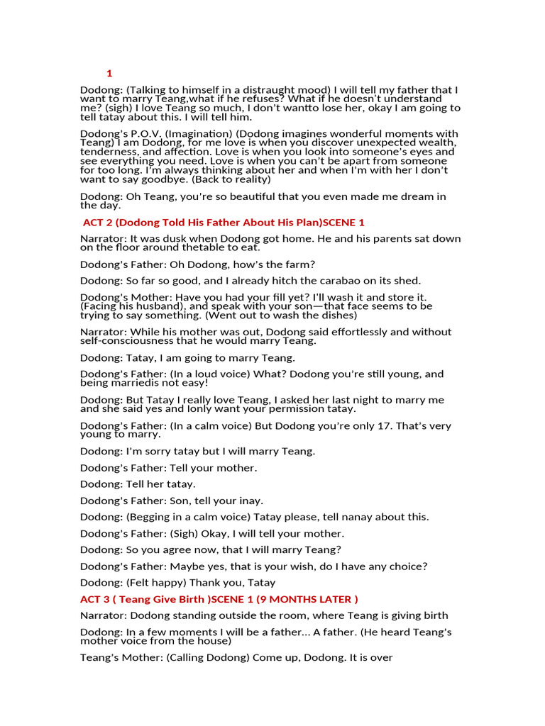 FOOTNOTE TO Youth Script | PDF