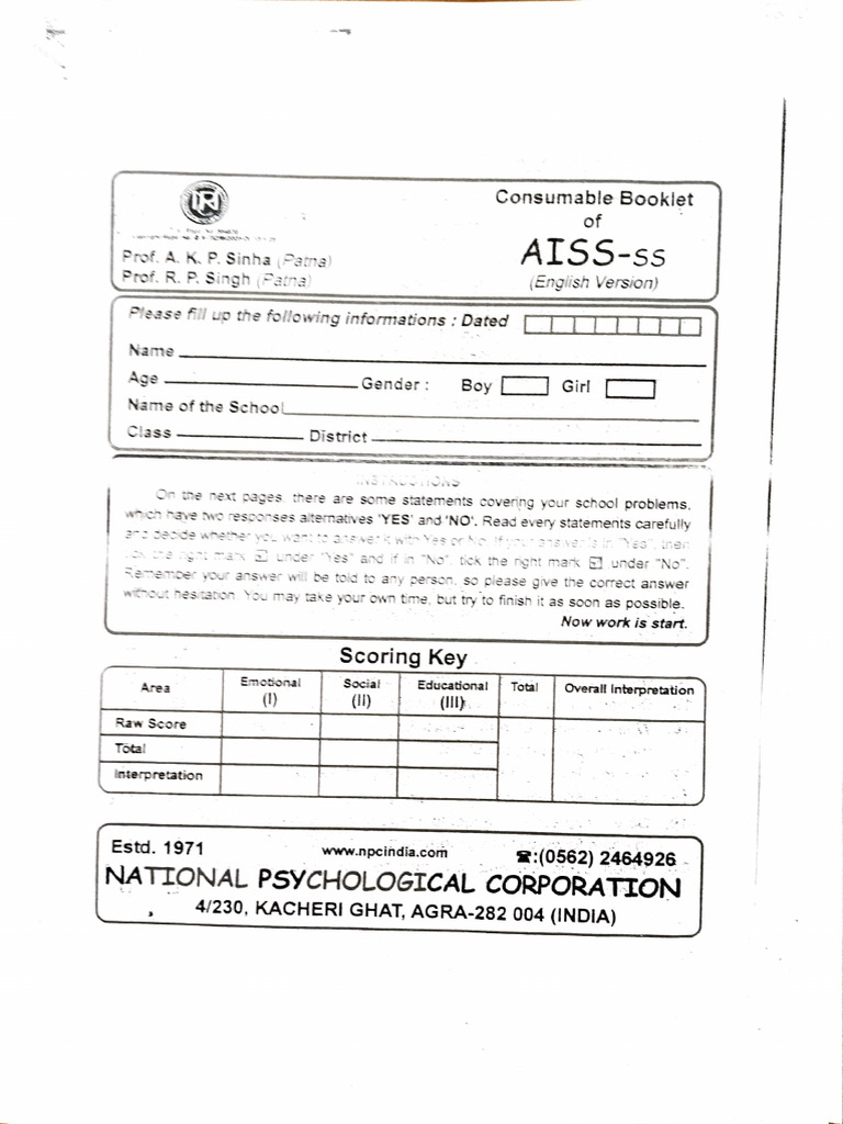 Psych Worksheet 1 | PDF