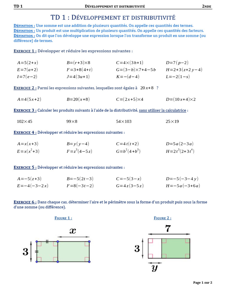 Développement et distributivité en mathématiques | PDF | Mathématiques ...