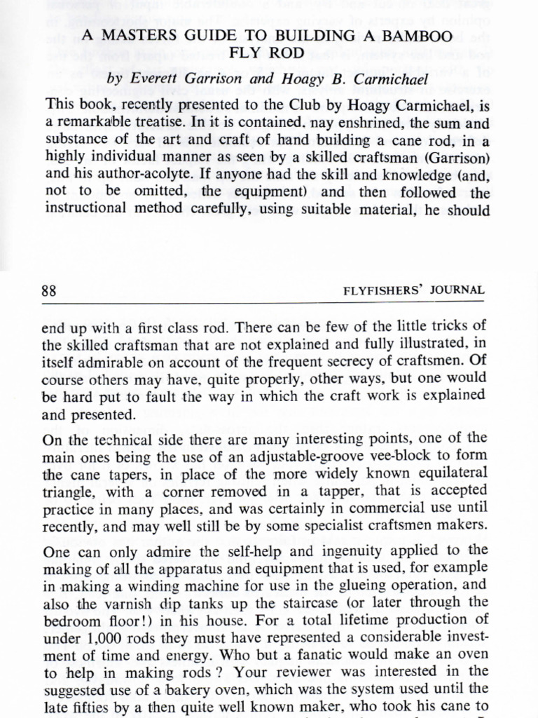 A Masters Guide To Building A Bamboo Fly Rod by E. Garrison