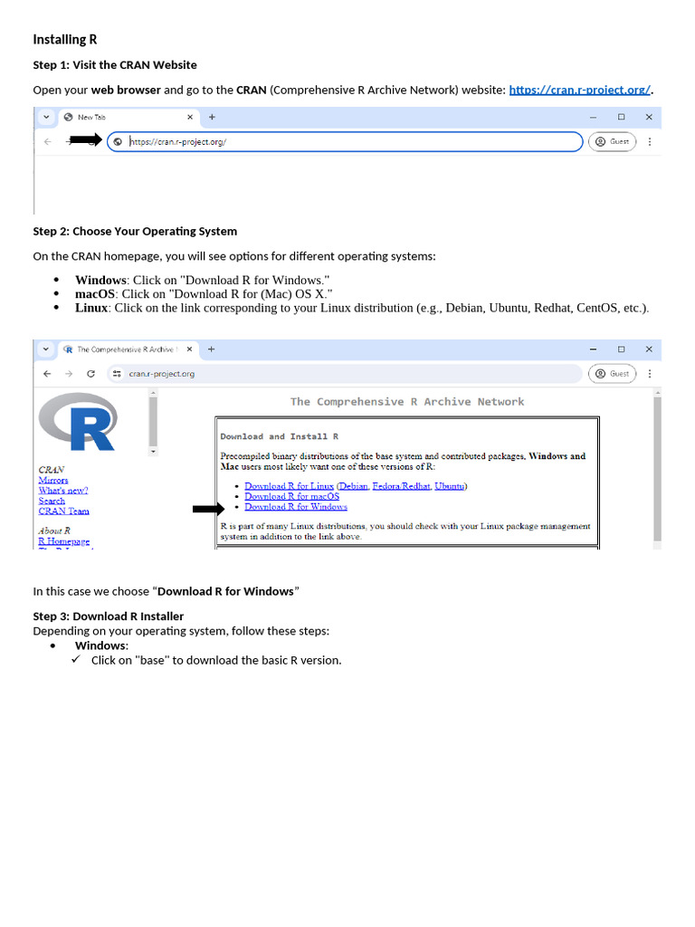 R and RStudio Installation Guide | PDF