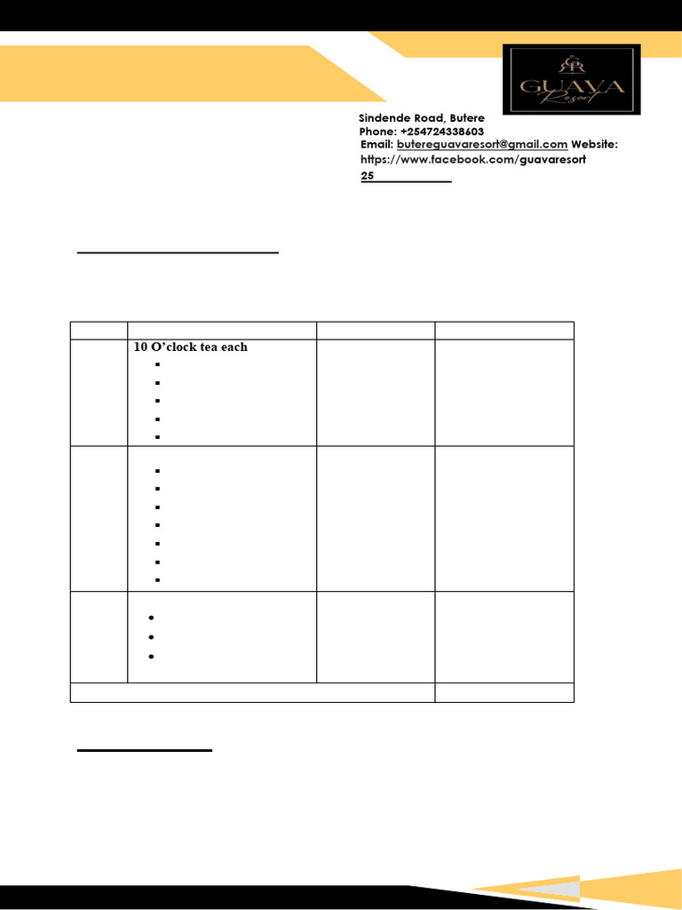Quotation Guava Resort AUGUST 2024 | PDF