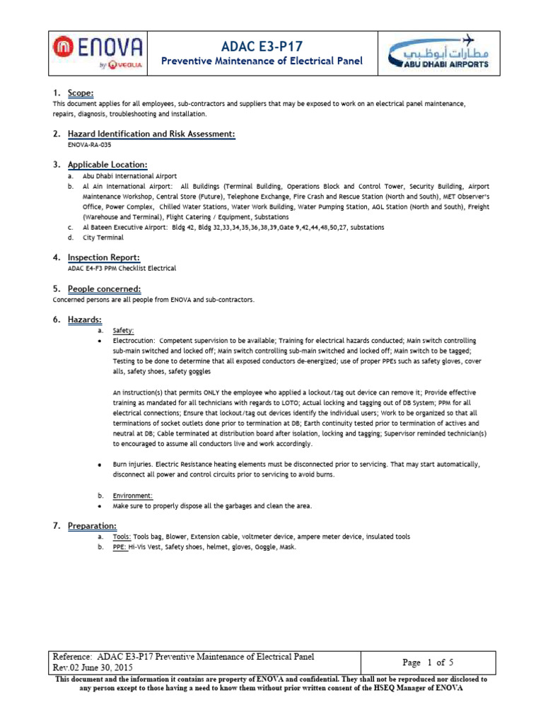 ADAC E3-P17 Electrical Panel R2 | PDF | Battery Charger | Equipment