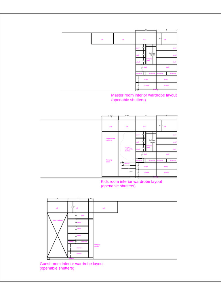 Wardrobe Layout Examples for Rooms | PDF | Interior Design | Furniture