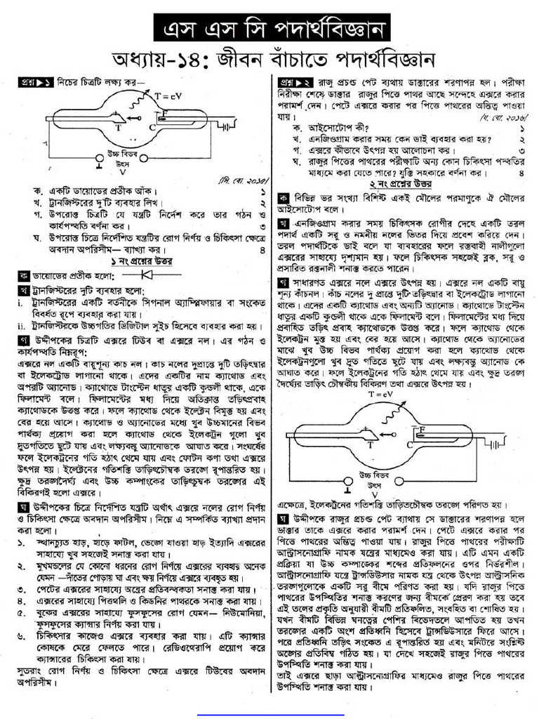 SSC Physics Note Chapter 14 Physics To Save Life | PDF | Teaching ...
