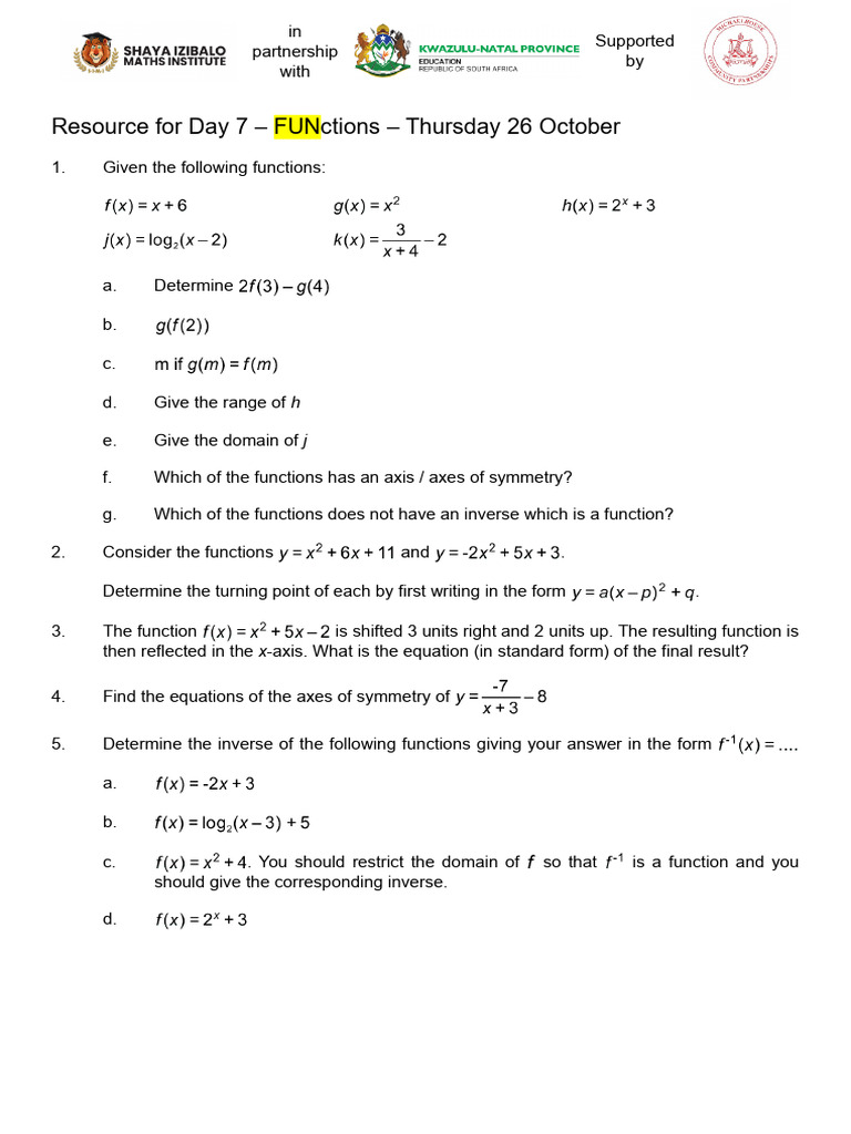 Functions Analysis and Transformations Guide | PDF