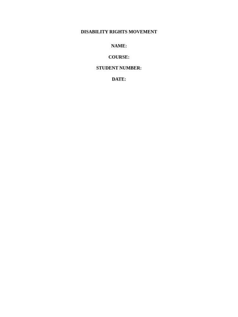 Disability Rights Movement | PDF | Gender Studies | Discrimination ...