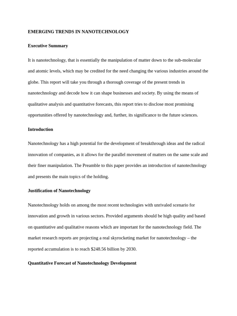 Nanotechnology Trends and Insights | PDF | Nanotechnology | Innovation