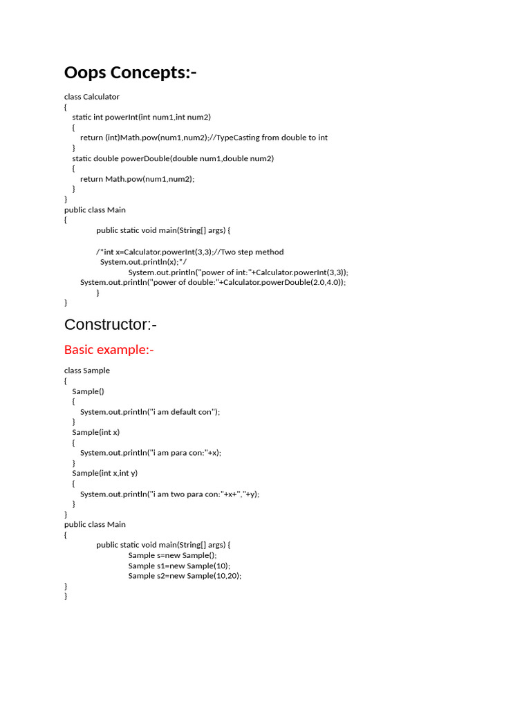 wipro notes c3 | PDF | Method (Computer Programming) | Constructor ...