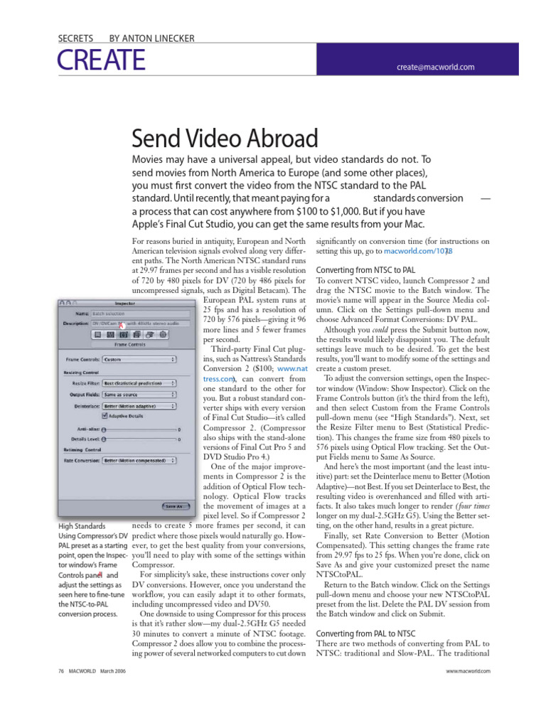 NTSC_PAL | PDF | Video | Frame Rate