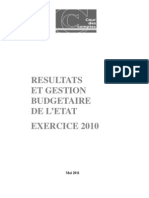 Rapport Resultats Gestion Budget A Ire Etat Exercice 2010