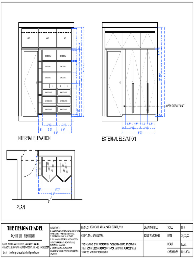 Son's Wardrobe Interior Design Plan | PDF