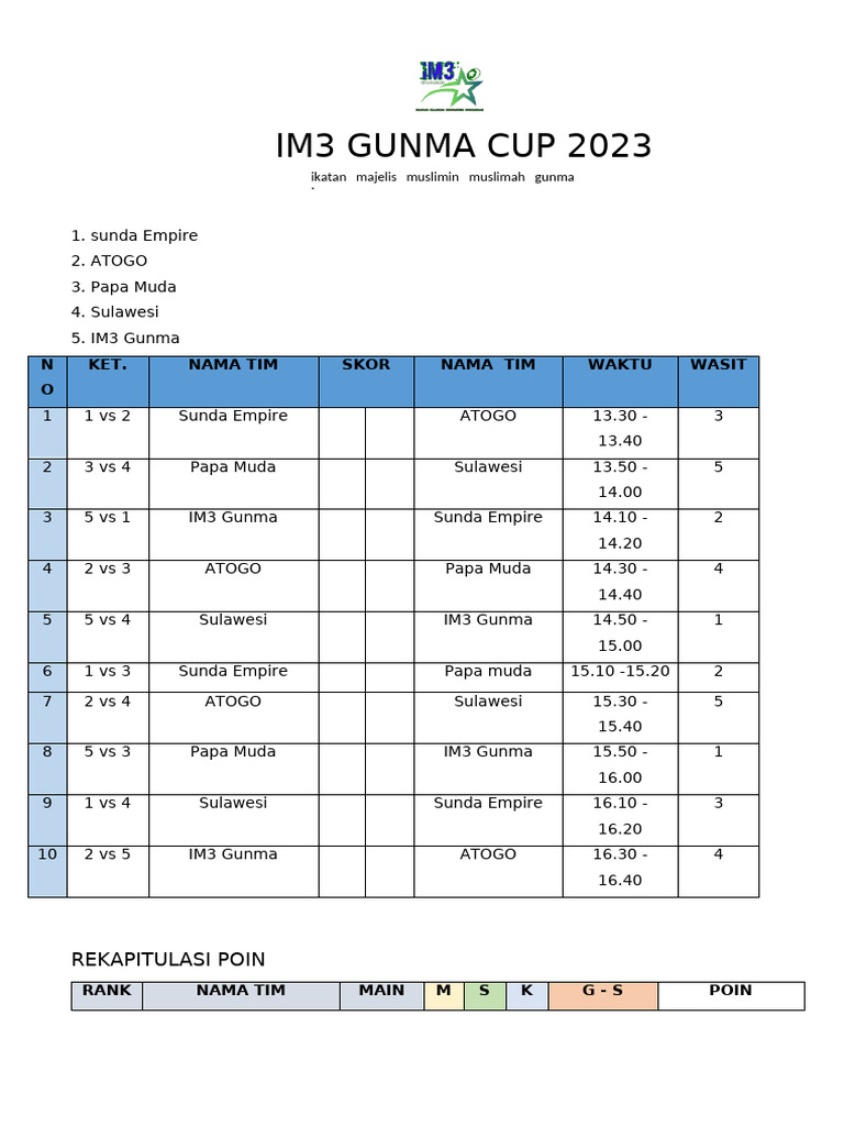 Group Tournament Pdf