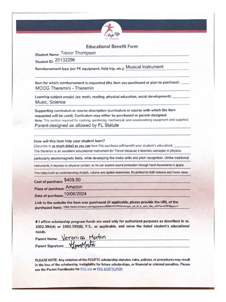 Educational Benefit Form | PDF