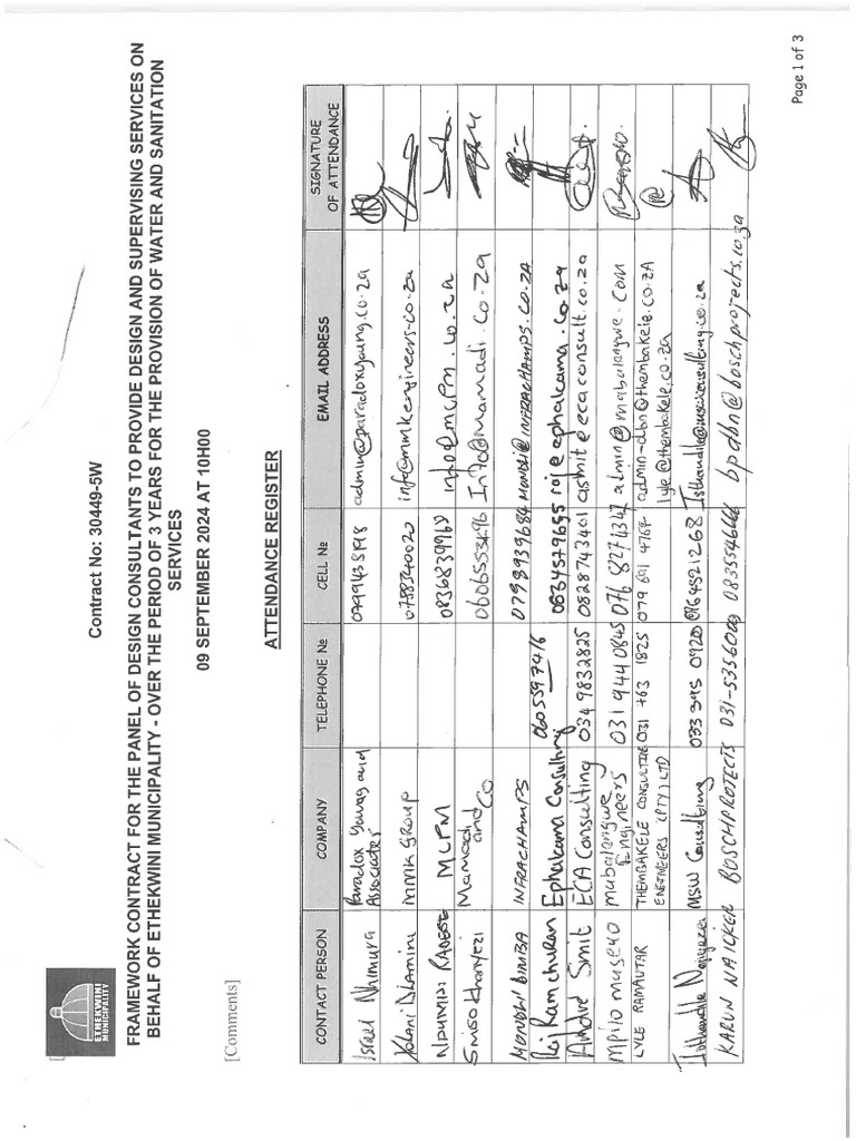 Annexure A - 30449 5W Tender Briefing Register | PDF