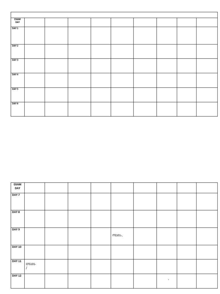 Proposed Cbe Time Table For 2023 - 2024 Academic Session First Semester ...