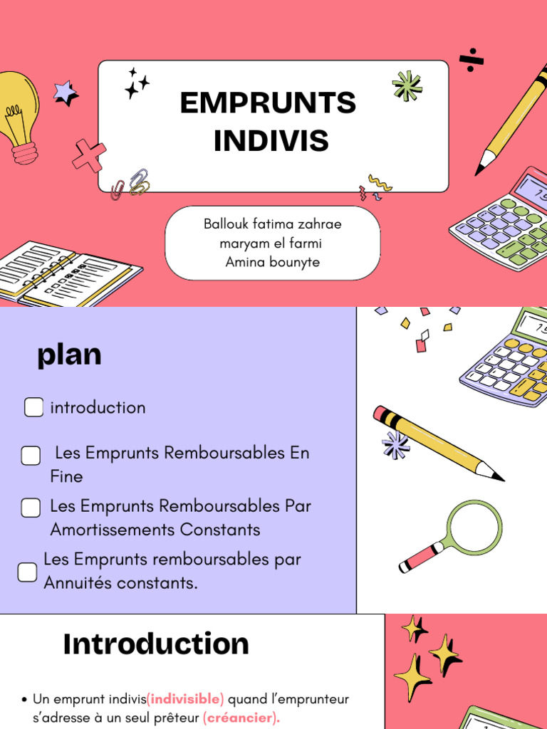 Emprunts Indivis : Remboursements et Types | PDF