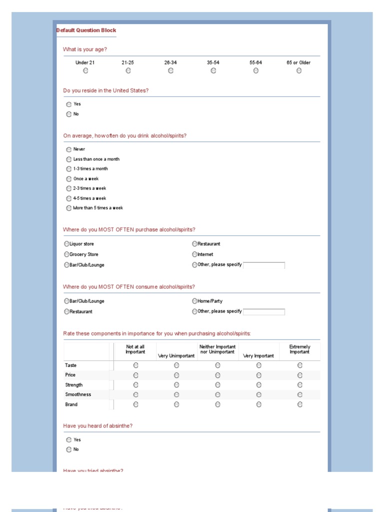 Default Question Block: Yes No | PDF