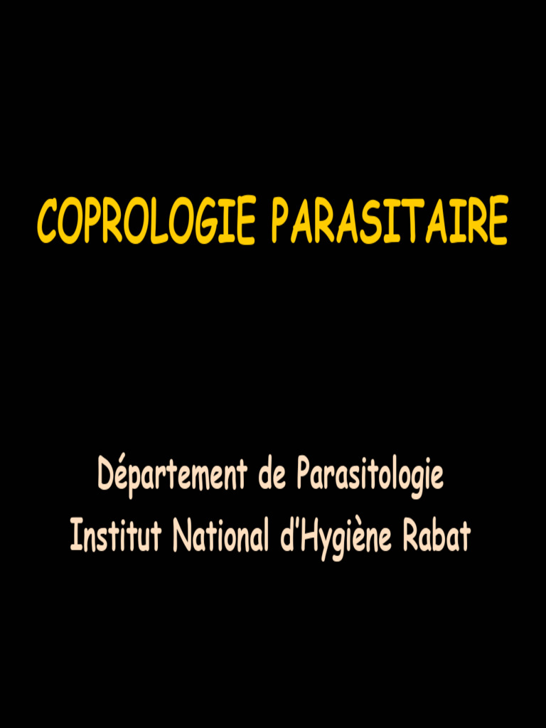 Coprologie parasitaire et amibiase | PDF | Spécialités médicales ...