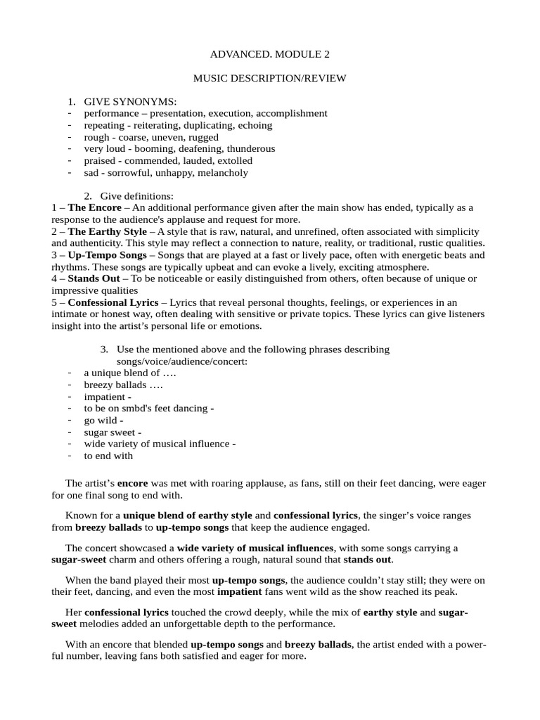 Music Performance Review and Analysis | PDF | Sound Recording ...