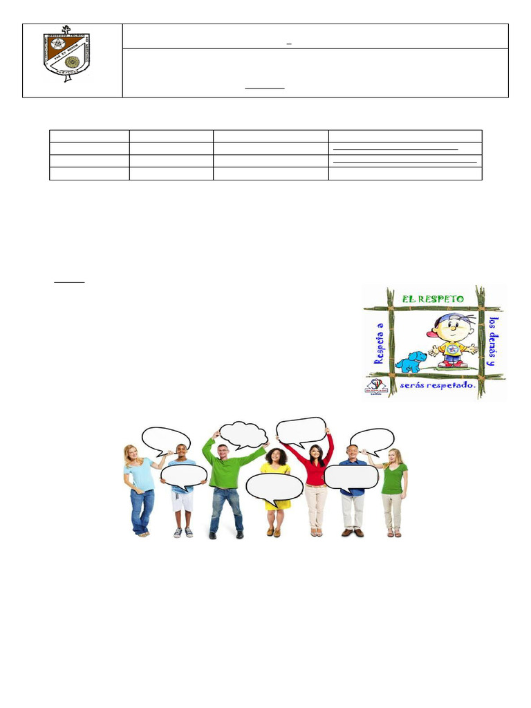 Taller sobre el respeto y convivencia | PDF