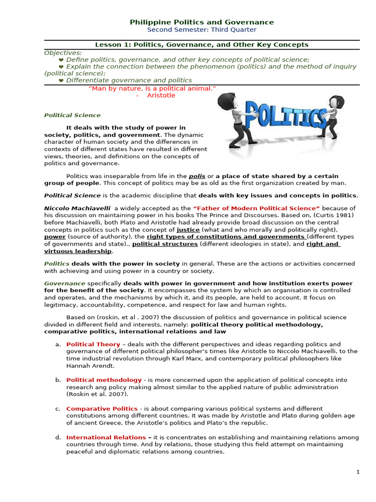 Key Concepts in Philippine Governance | PDF | Power (Social And ...