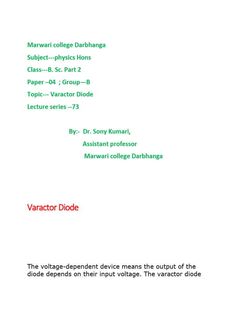 Varactor Diode | PDF | Diode | P–N Junction