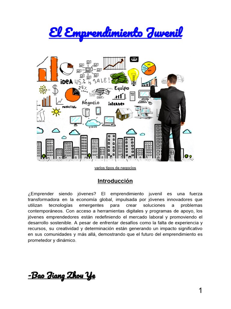 El Emprendimiento en Los Jóvenes | PDF | Iniciativa empresarial | Business