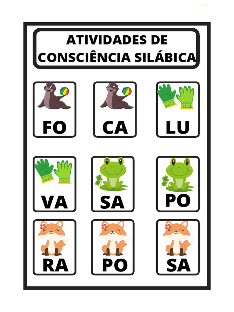 Atividades de Consciência Silábica | PDF | Estudos de Línguas Estrangeiras