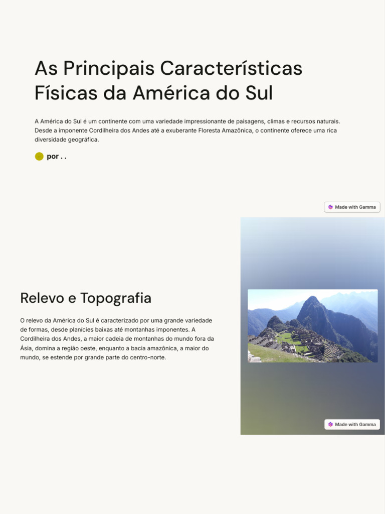 Características Físicas da América do Sul | PDF | Ciências Sociais