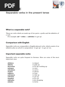 Trennbare Verben German Separable Verbs ! (A-Level)
