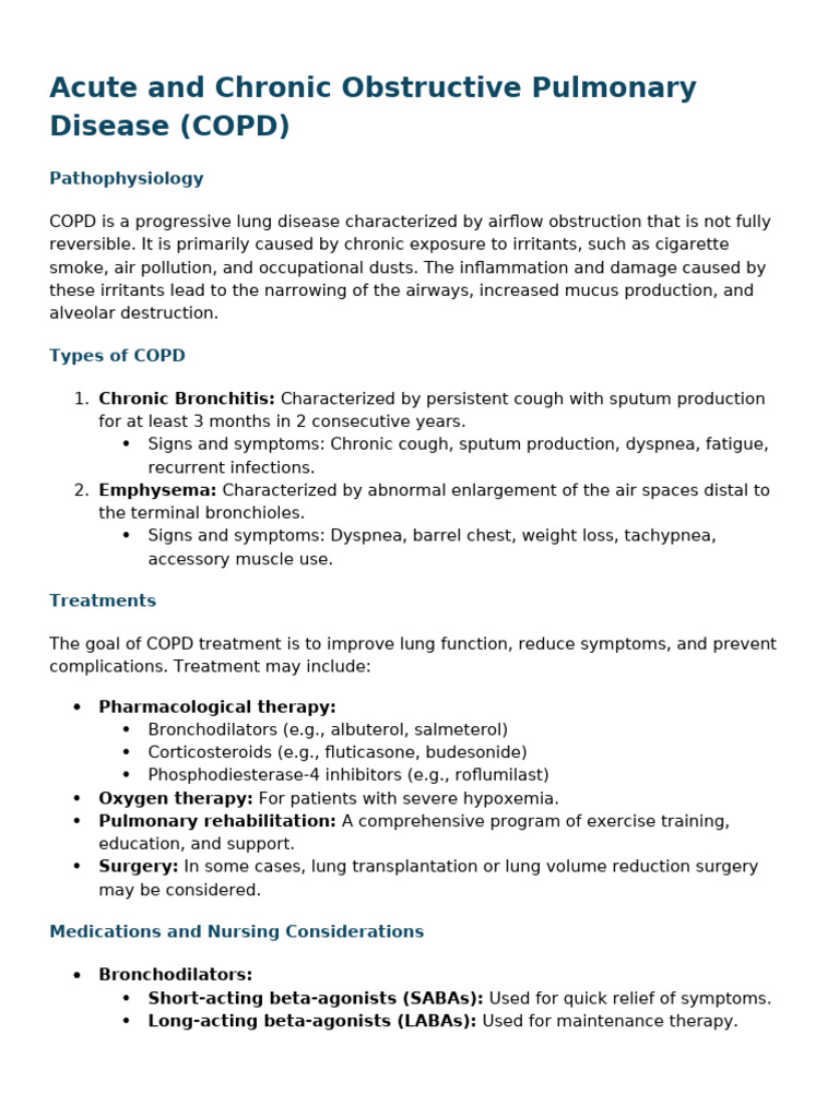 Prelim Respiratory Disorders | PDF | Chronic Obstructive Pulmonary ...