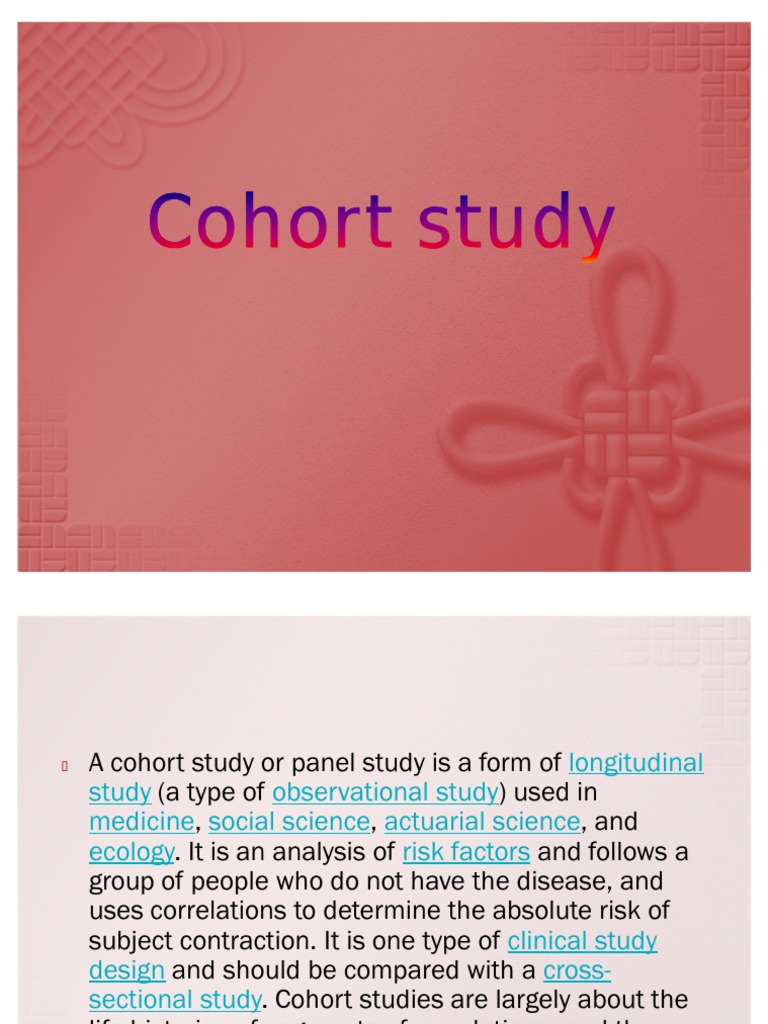 Cohort Study PDF Cohort Study Randomized Controlled Trial