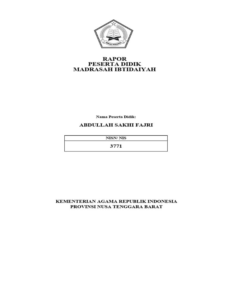 Rapor Peserta Didik MI NW Aik Bukak | PDF