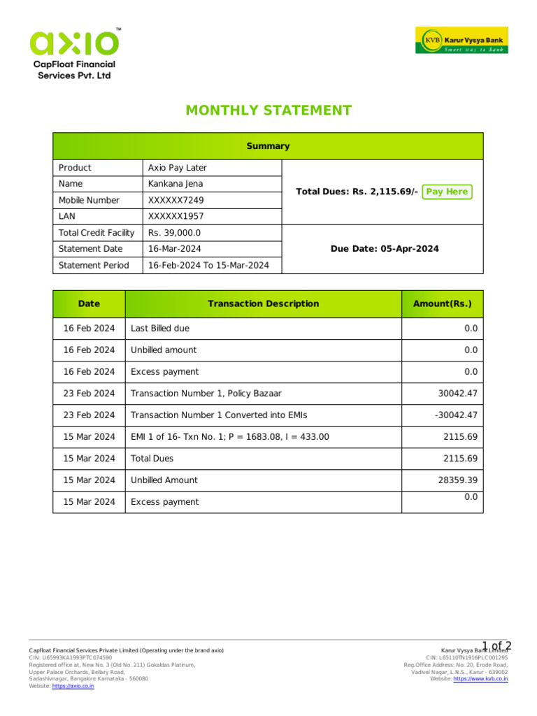 Bill Statement 03 2024 | PDF | Private Sector | Business