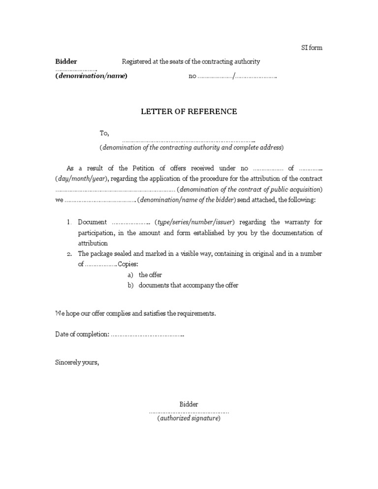 Scrisoare de Inaintare - Formular SI - Ro - Eng | PDF