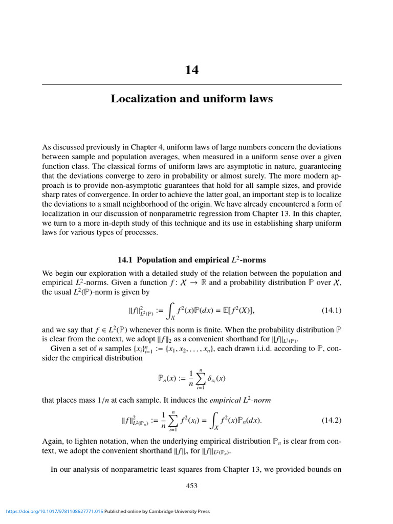 Localization and Uniform Laws | PDF | Mathematical Objects ...